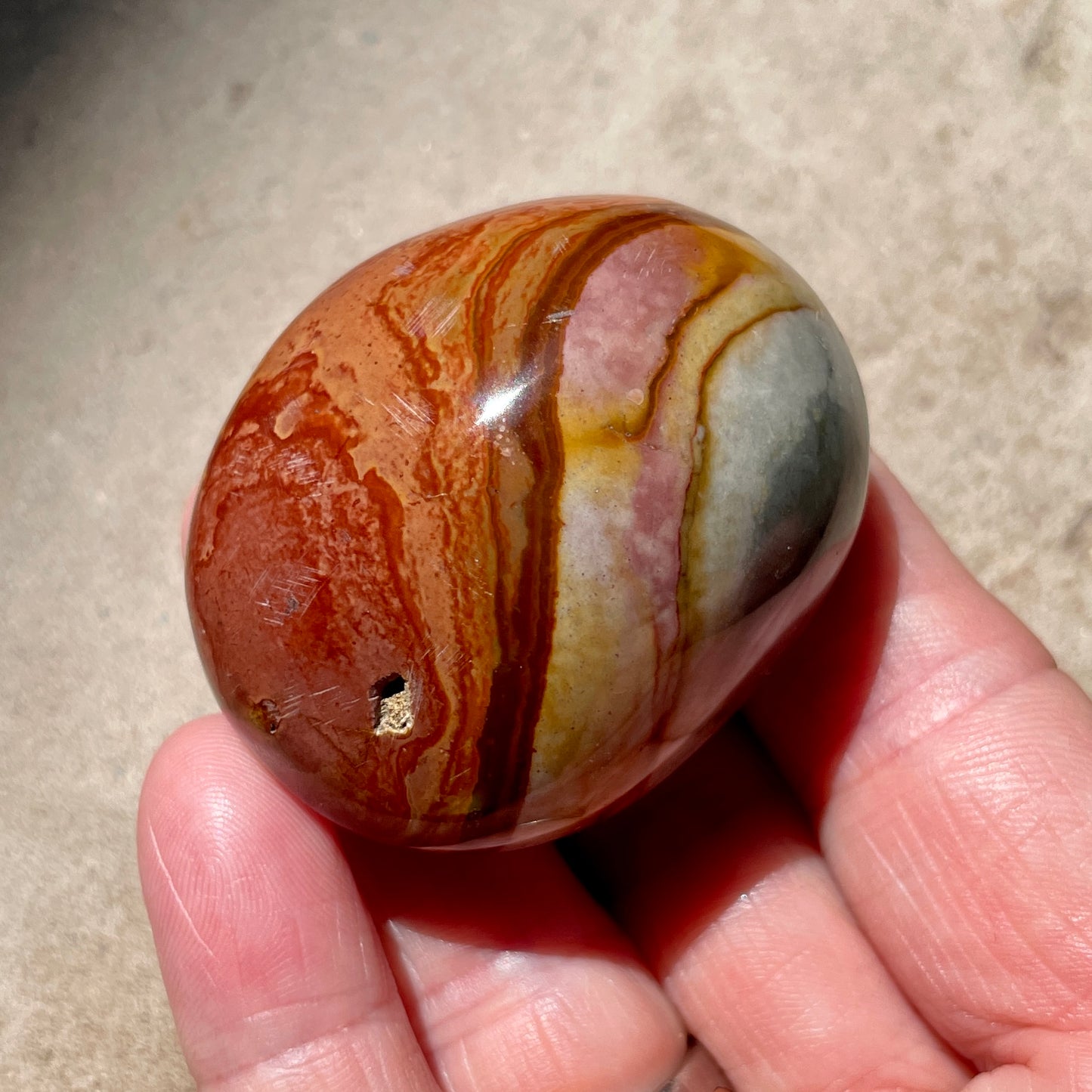 Polychrome Jasper Palm stone 4.5CM