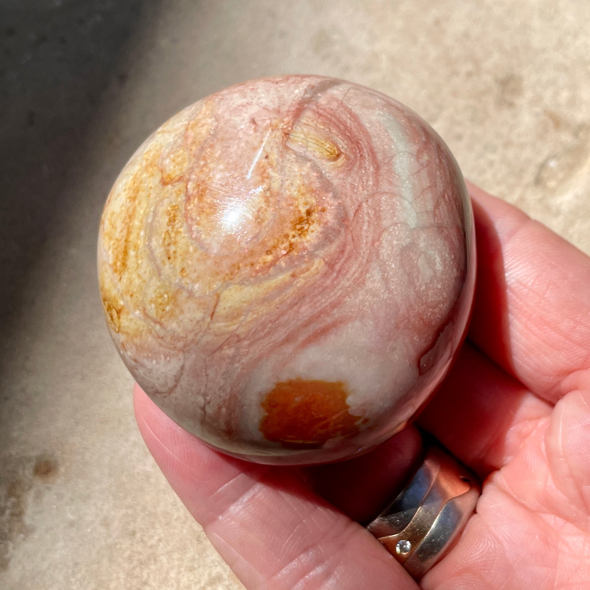 Polychrome Jasper Palm  stone 5CM