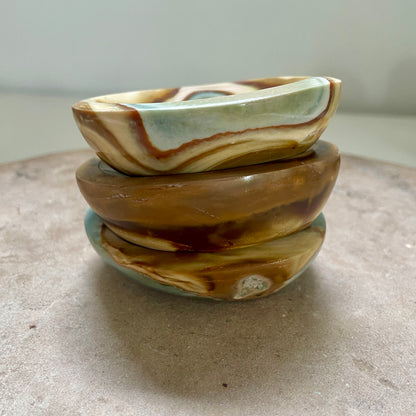 Polychrome Jasper Bowl Trio