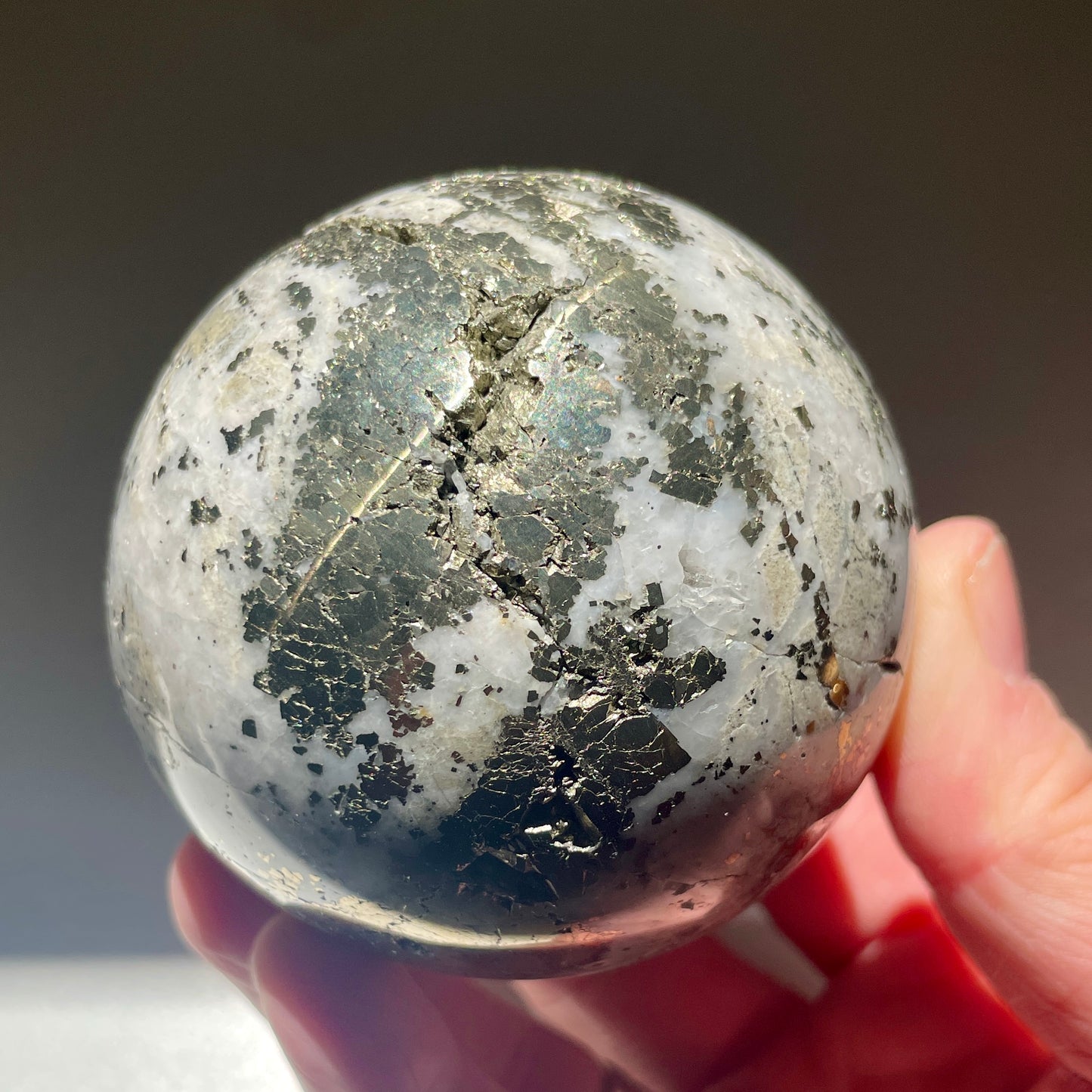 Pyrite Quartz Sphere 6.5CM