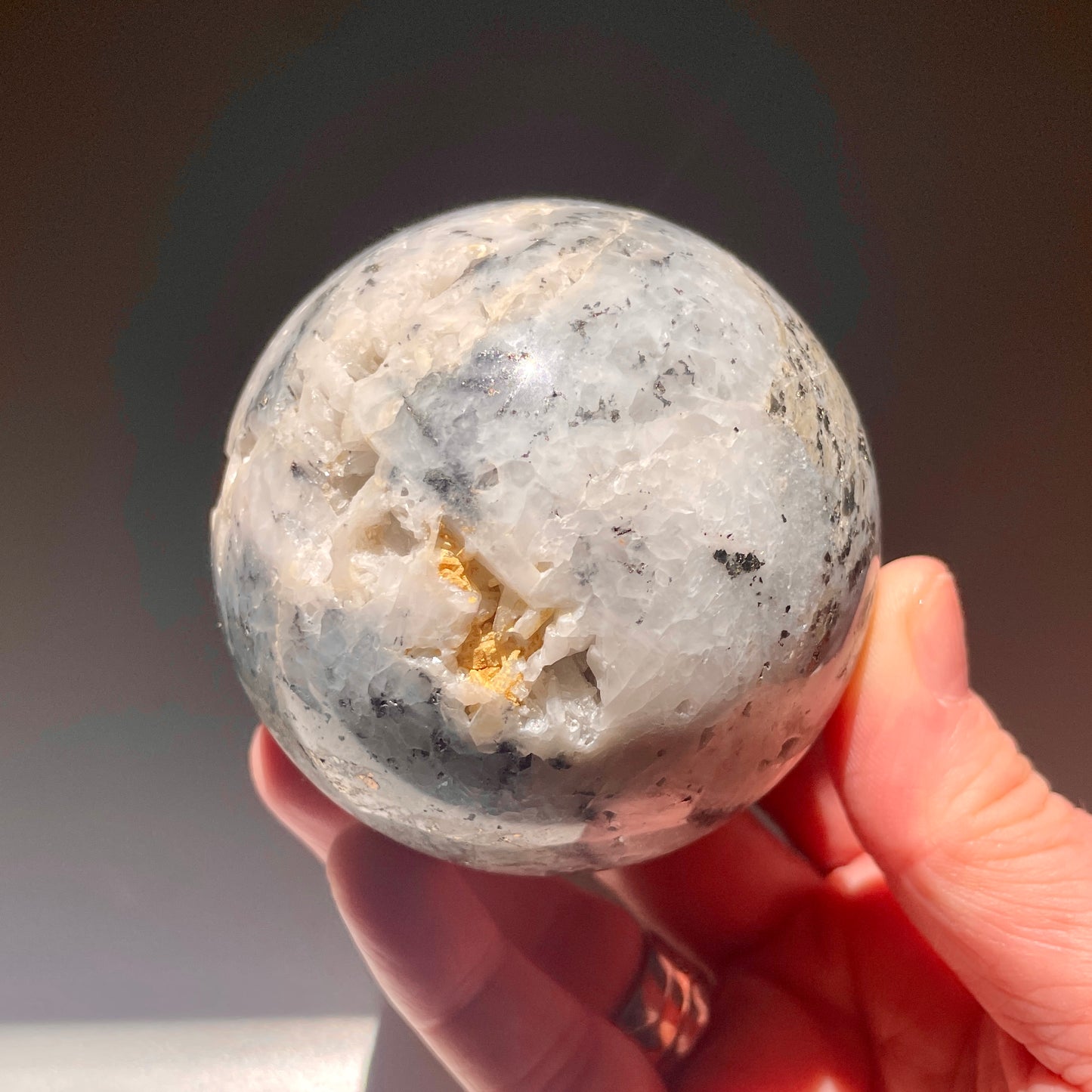 Pyrite Quartz Sphere 6.5CM