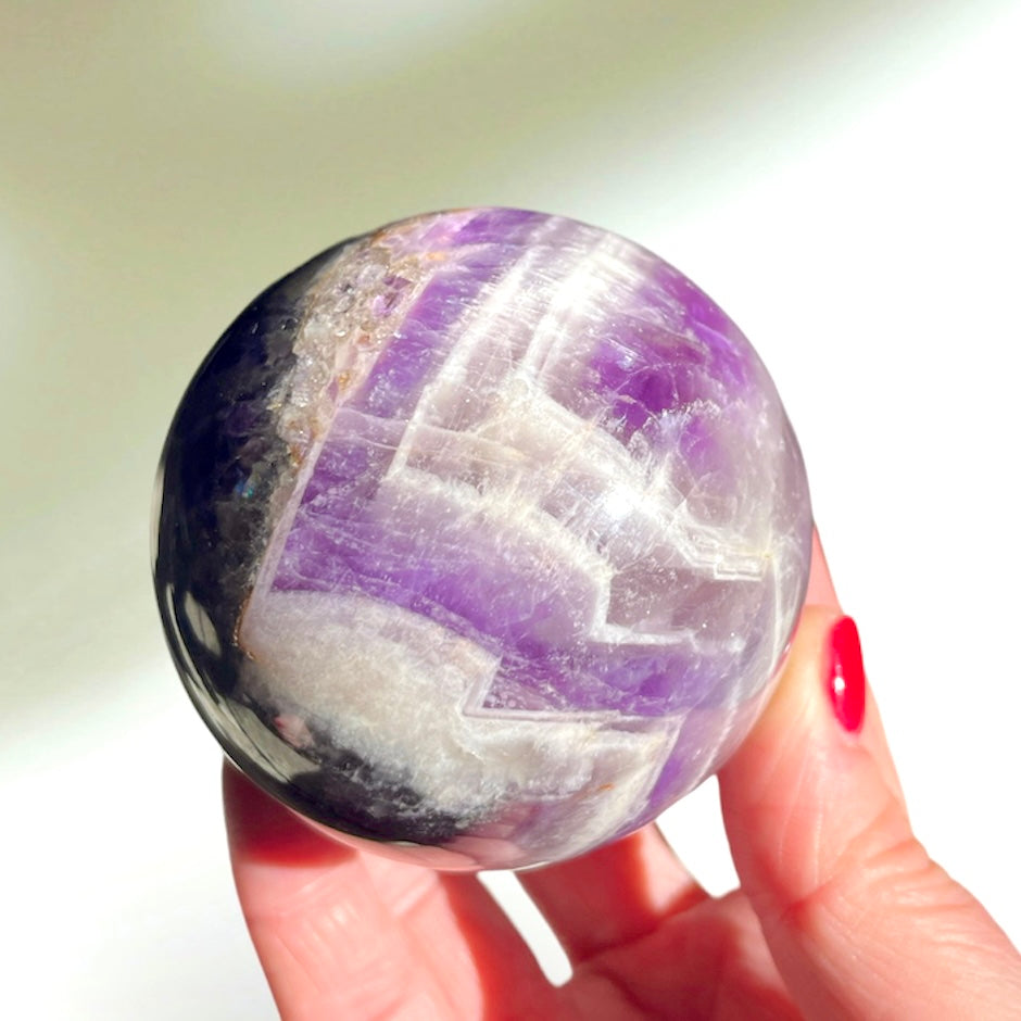 Chevron Amethyst Sphere 6.5CM