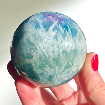 Rainbow Fluorite Feather Sphere 6CM