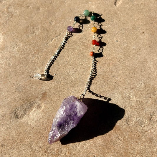 Amethyst raw Chakra pendulum