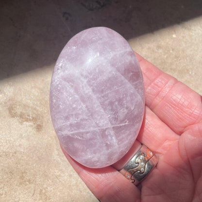Rose Quartz Palm stone 6.5CM