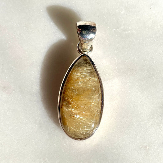 Golden Rutile pendant | 925 SS