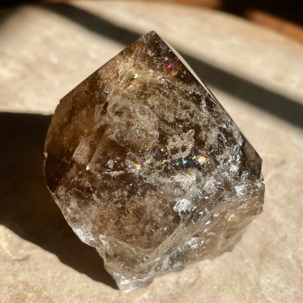 Smokey Quartz cut base point  7CM