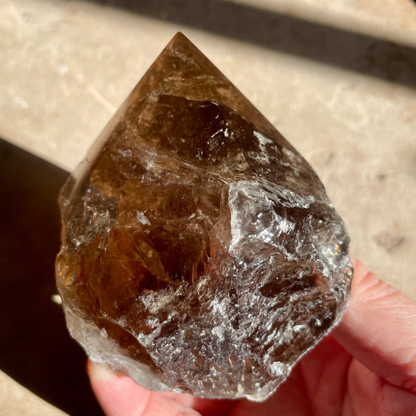 Smokey Quartz cut base point  7CM