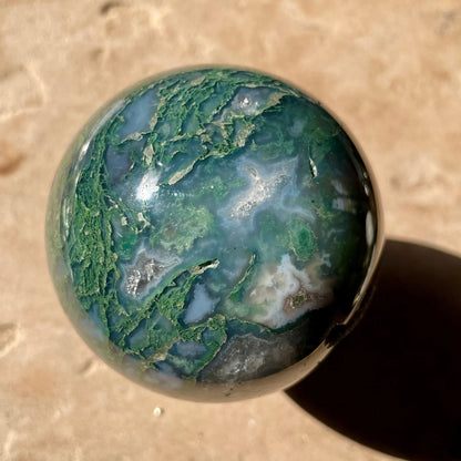 Moss Agate Sphere 6.5CM