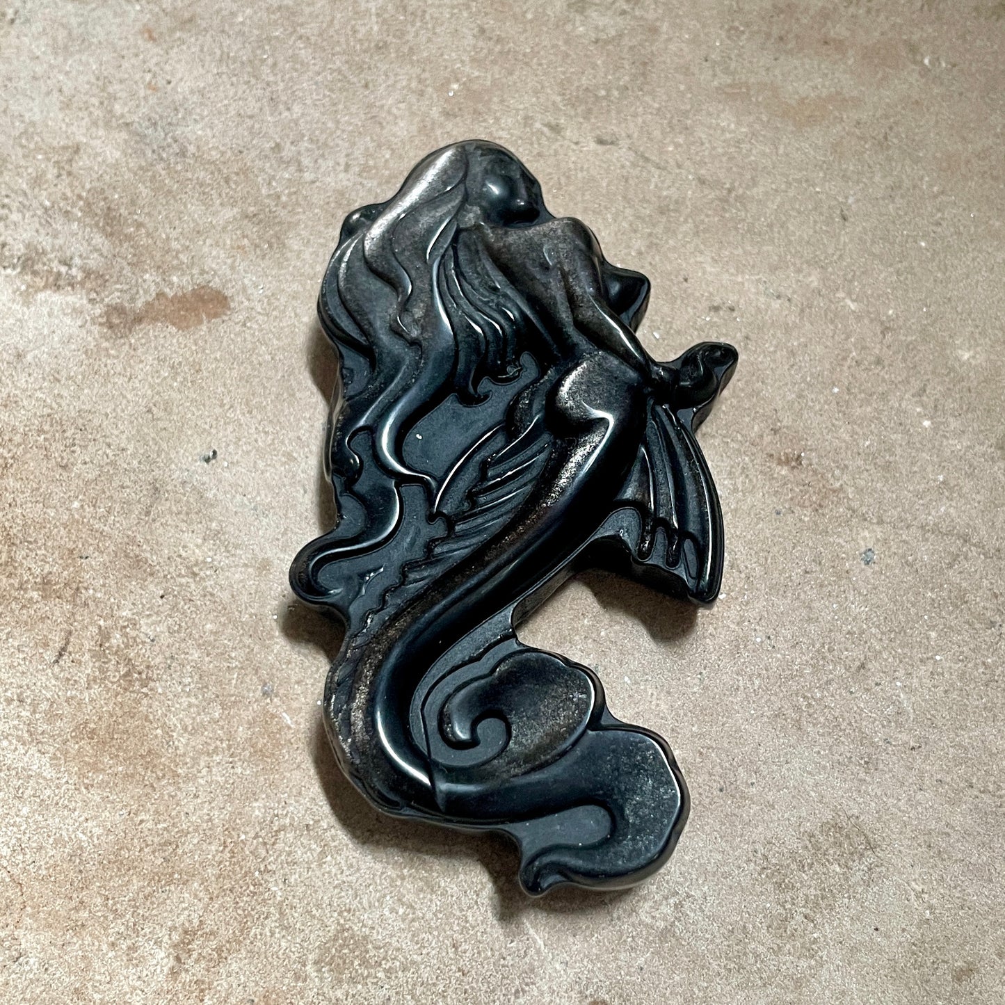 Silver Sheen Obsidian Mermaid