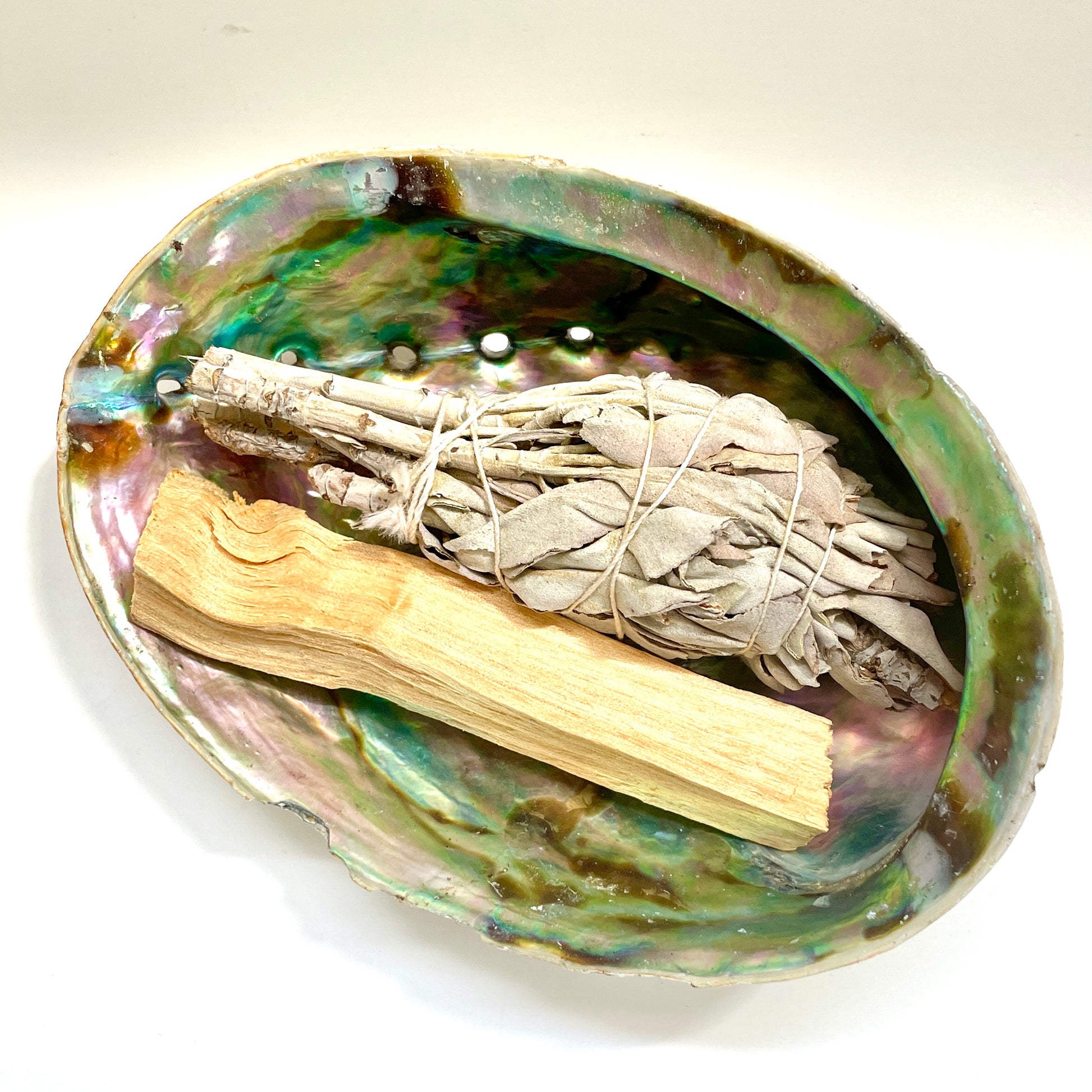 Smudge pack - natural Abalone shell, White Sage and Palo Santo
