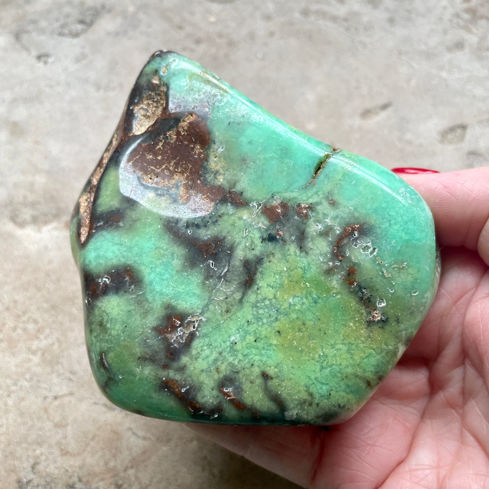 Chrysoprase palm stone 9.5CM - WA