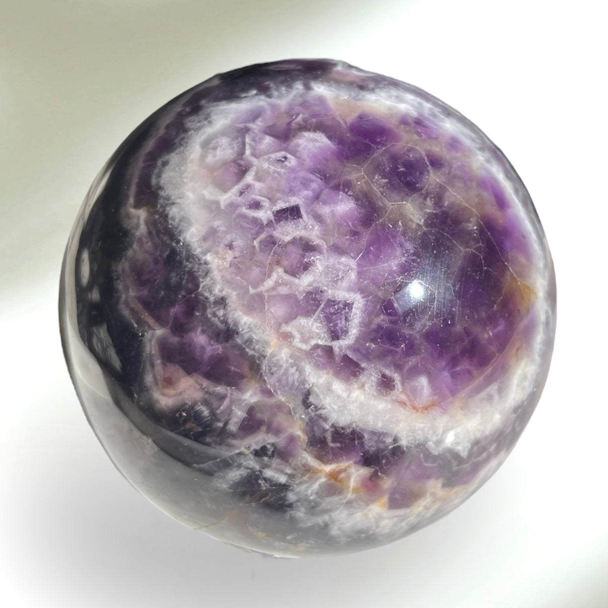Chevron Amethyst Sphere 6.5CM