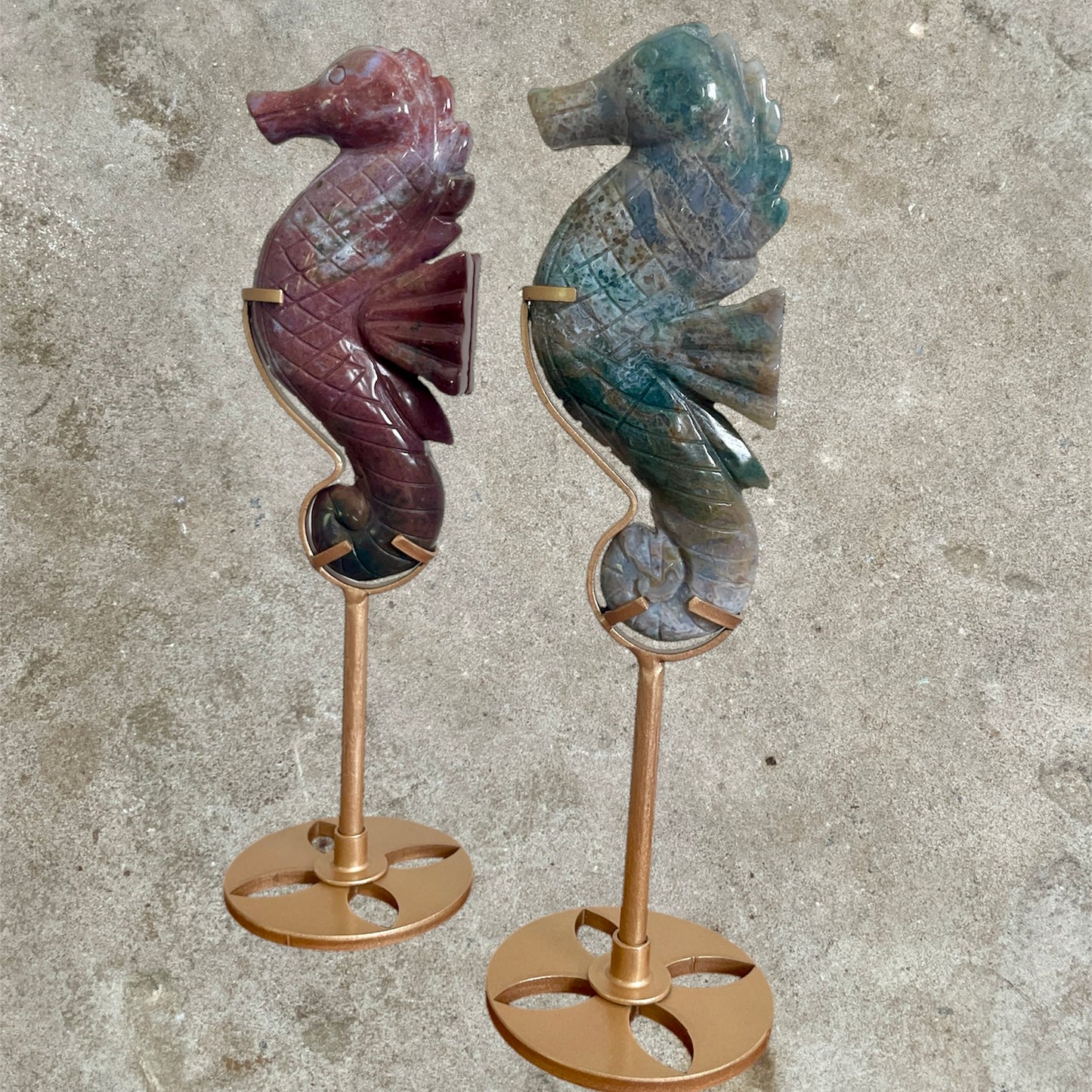 Moss Agate Seahorse 20CM