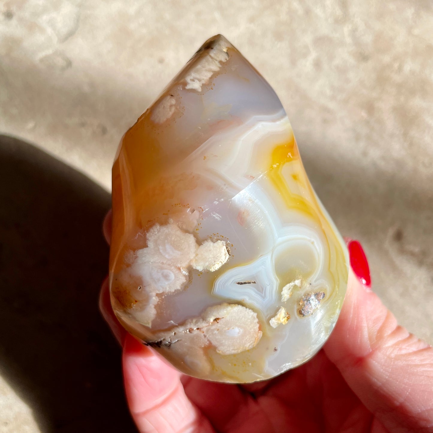Flower Agate flame 7CM