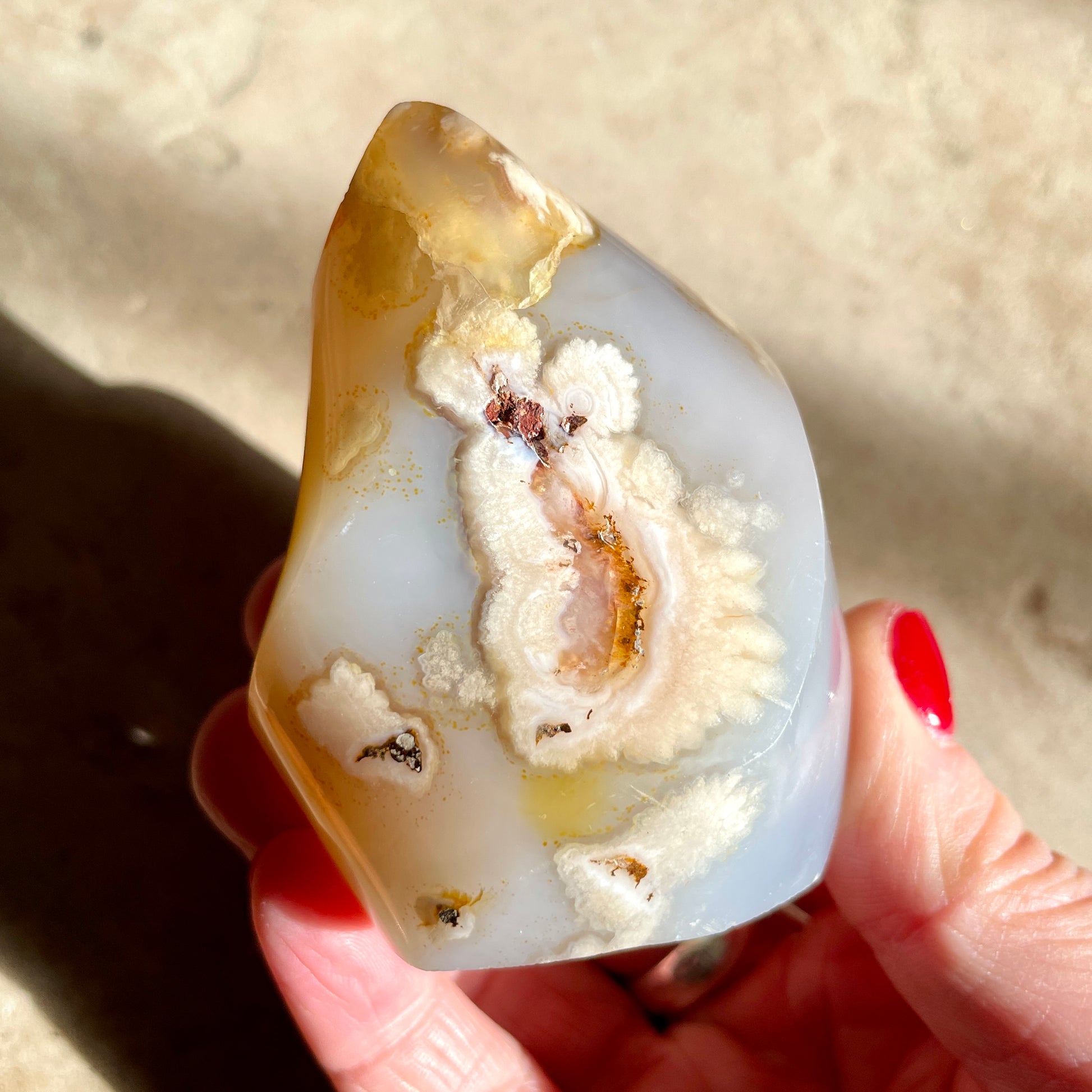 Flower Agate flame 7CM