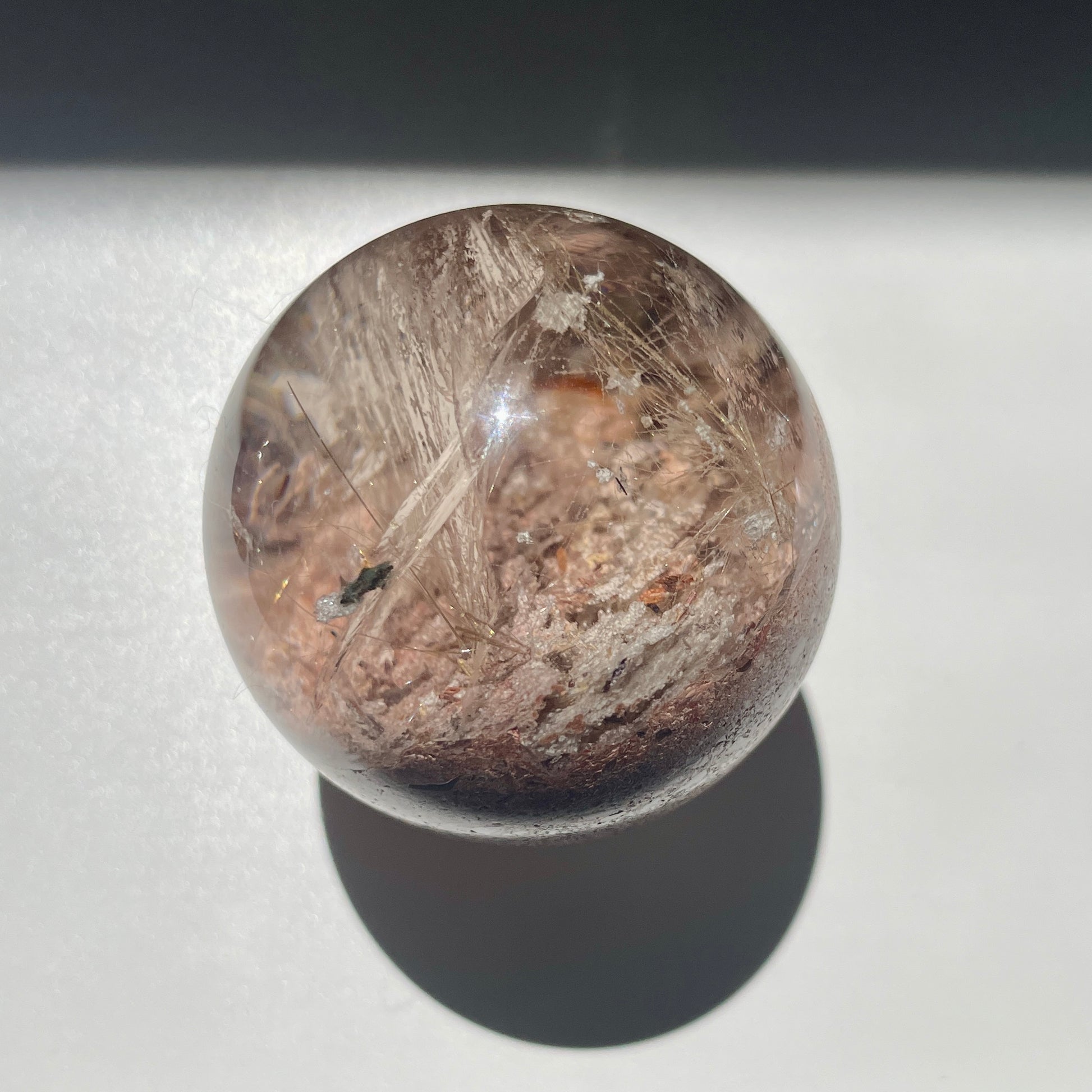 Golden Rutile Garden Quartz sphere 3.5CM