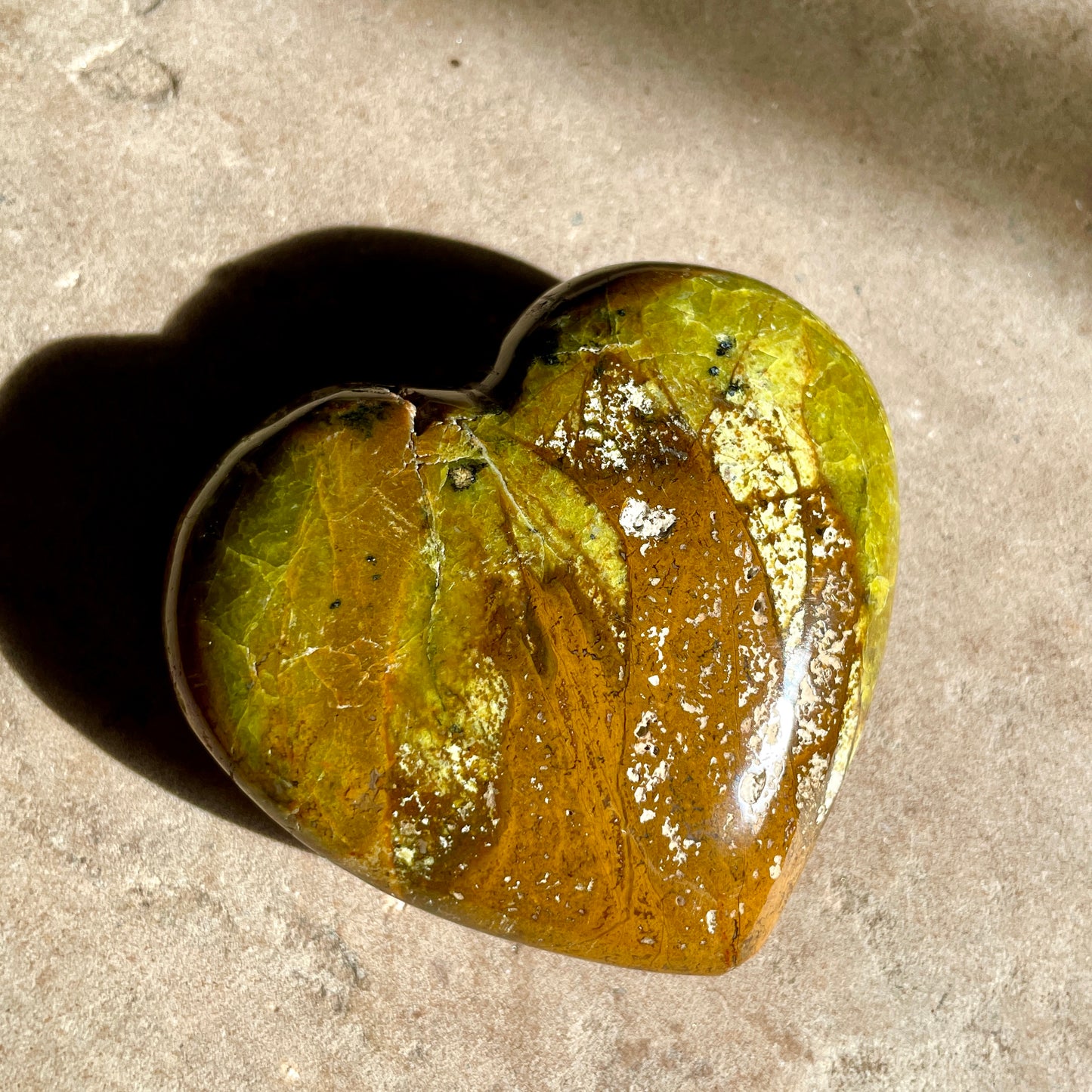 Green Kiwi Opal Heart 7.5CM
