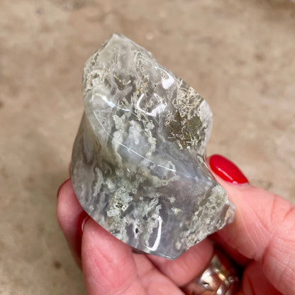 Moss Agate Quartz flame 6CM