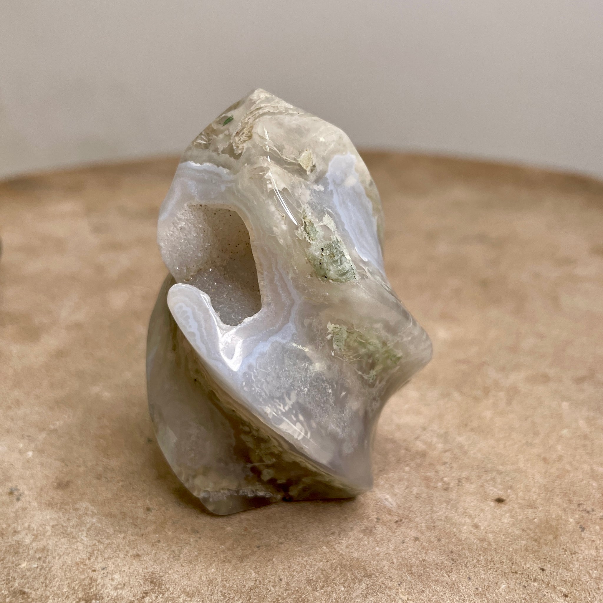 Moss Agate Quartz flame 6CM