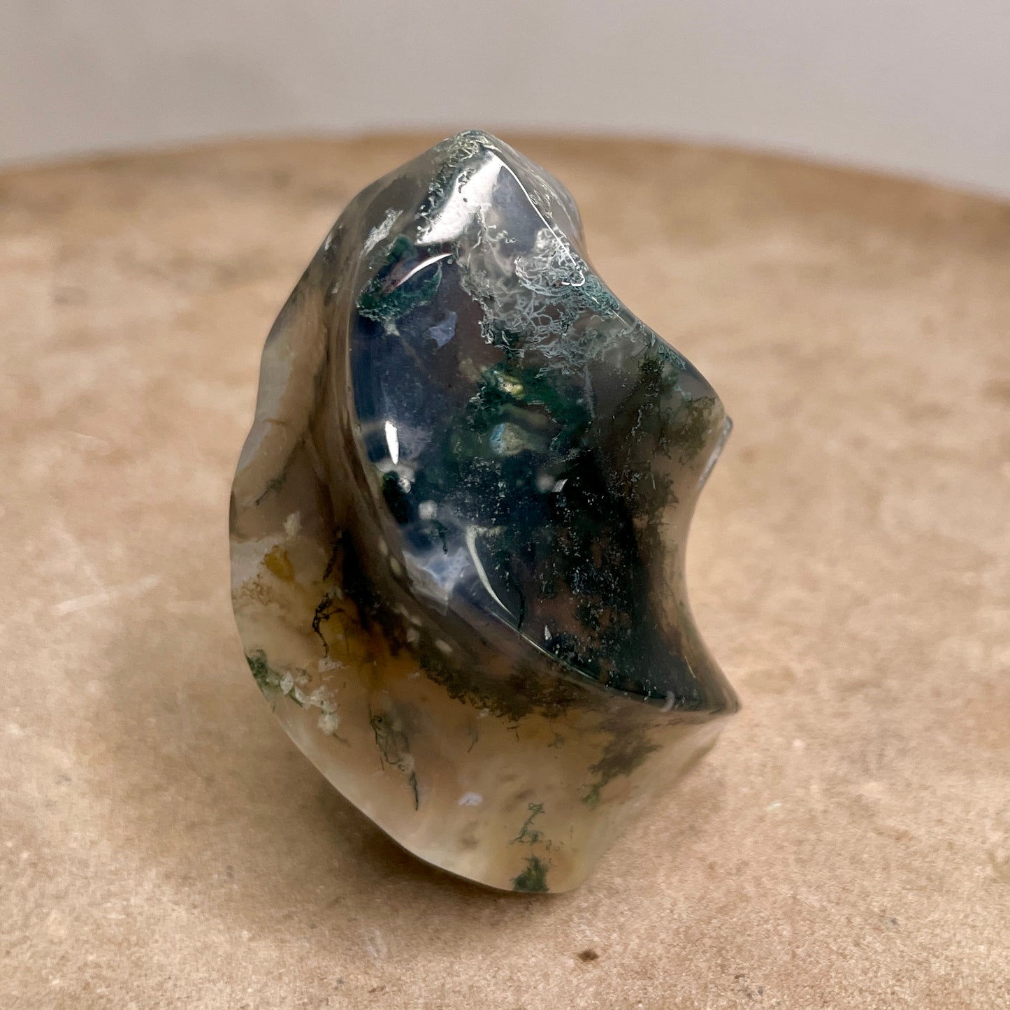 Moss Agate Quartz flame 6CM