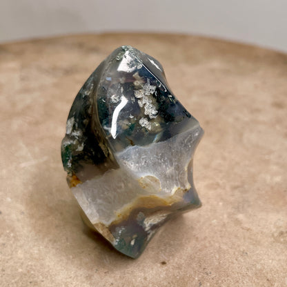 Moss Agate Quartz flame 6CM