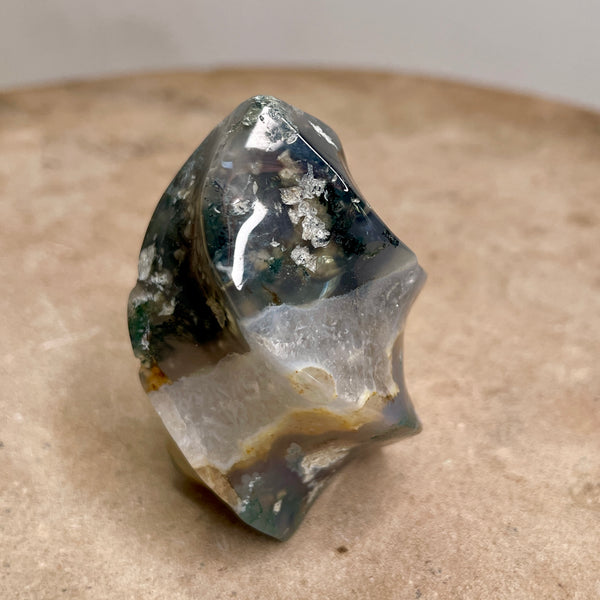 Moss Agate Quartz flame 6CM