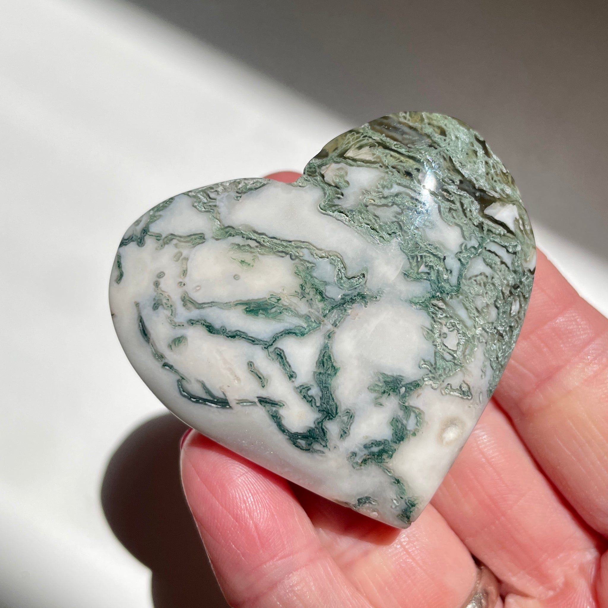 Moss Agate Heart 5CM
