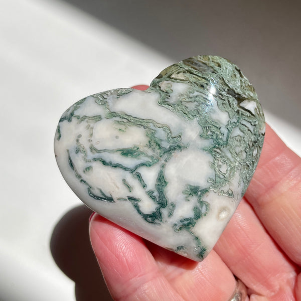 Moss Agate Heart 5CM