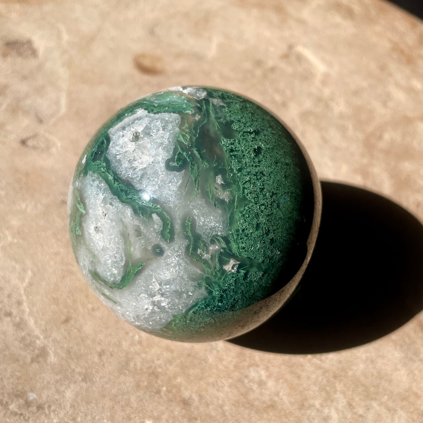 Moss Agate sphere 6CM
