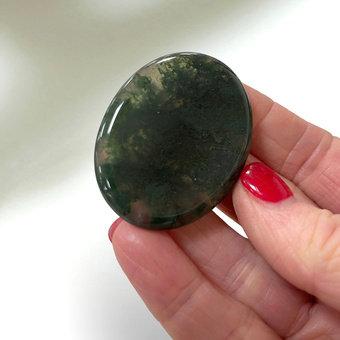 Moss Agate Worry stone