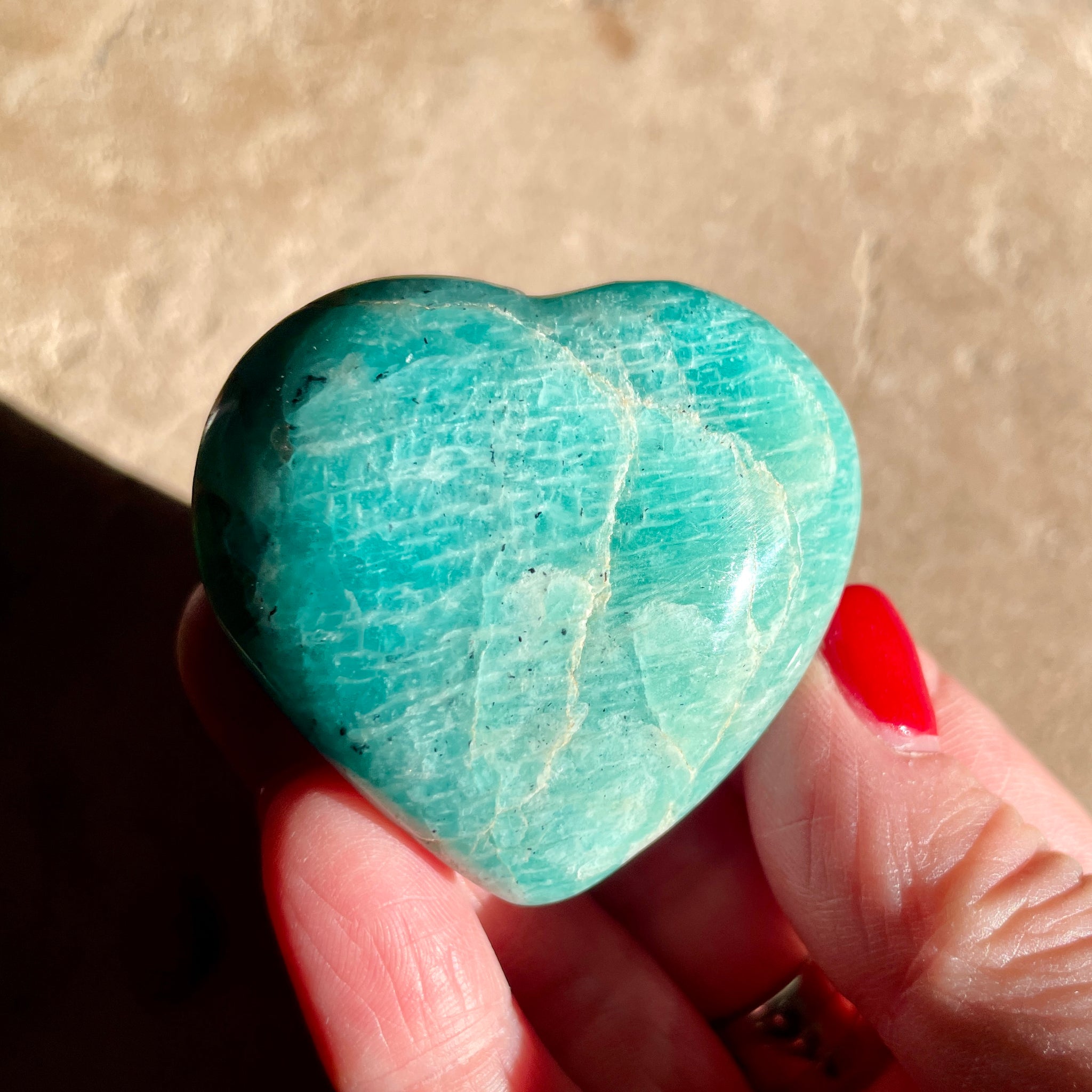 Amazonite puffy Heart 5CM