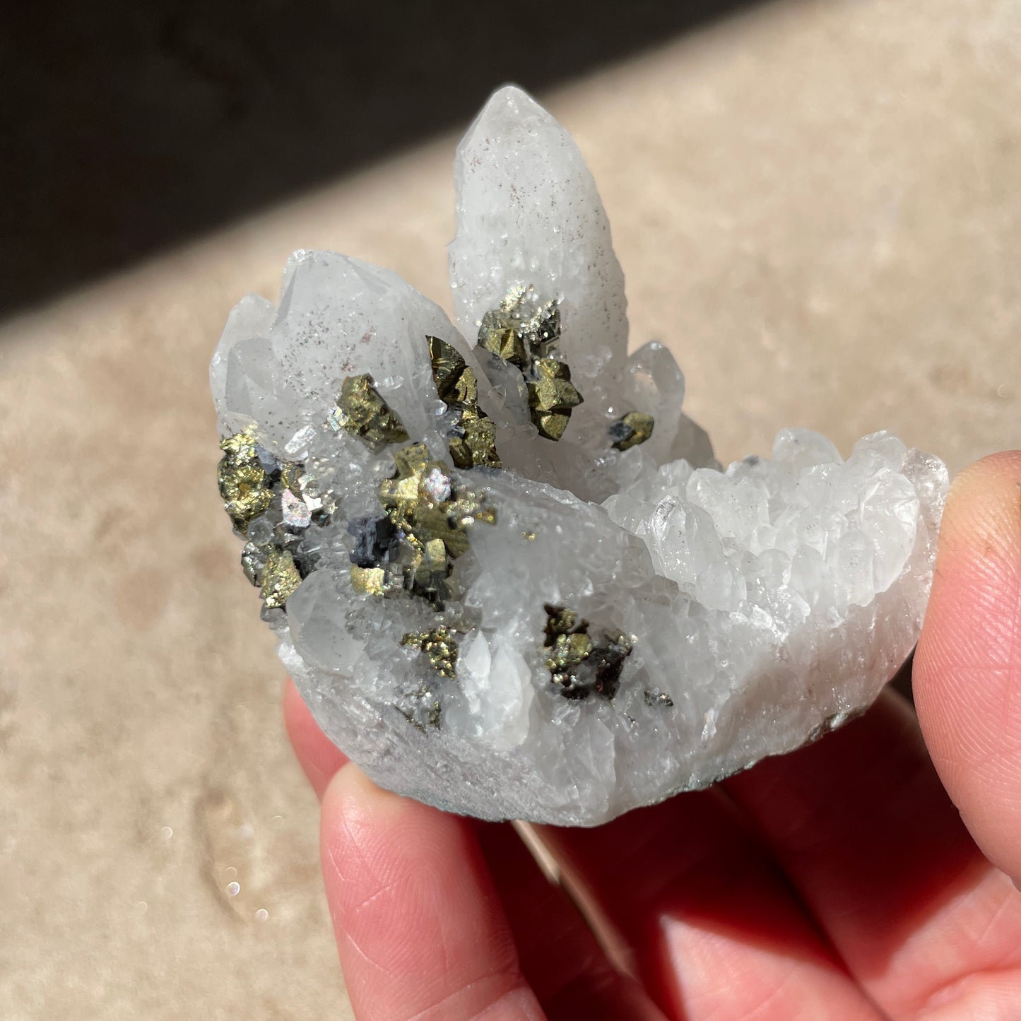 Pyrite Quartz cluster