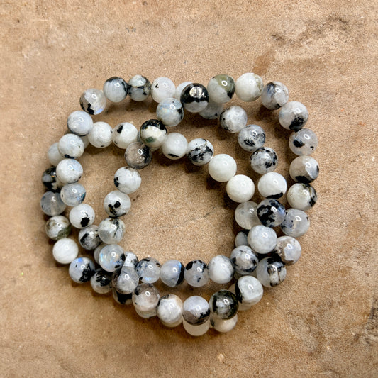 Rainbow Moonstone Crystal Bead Bracelet