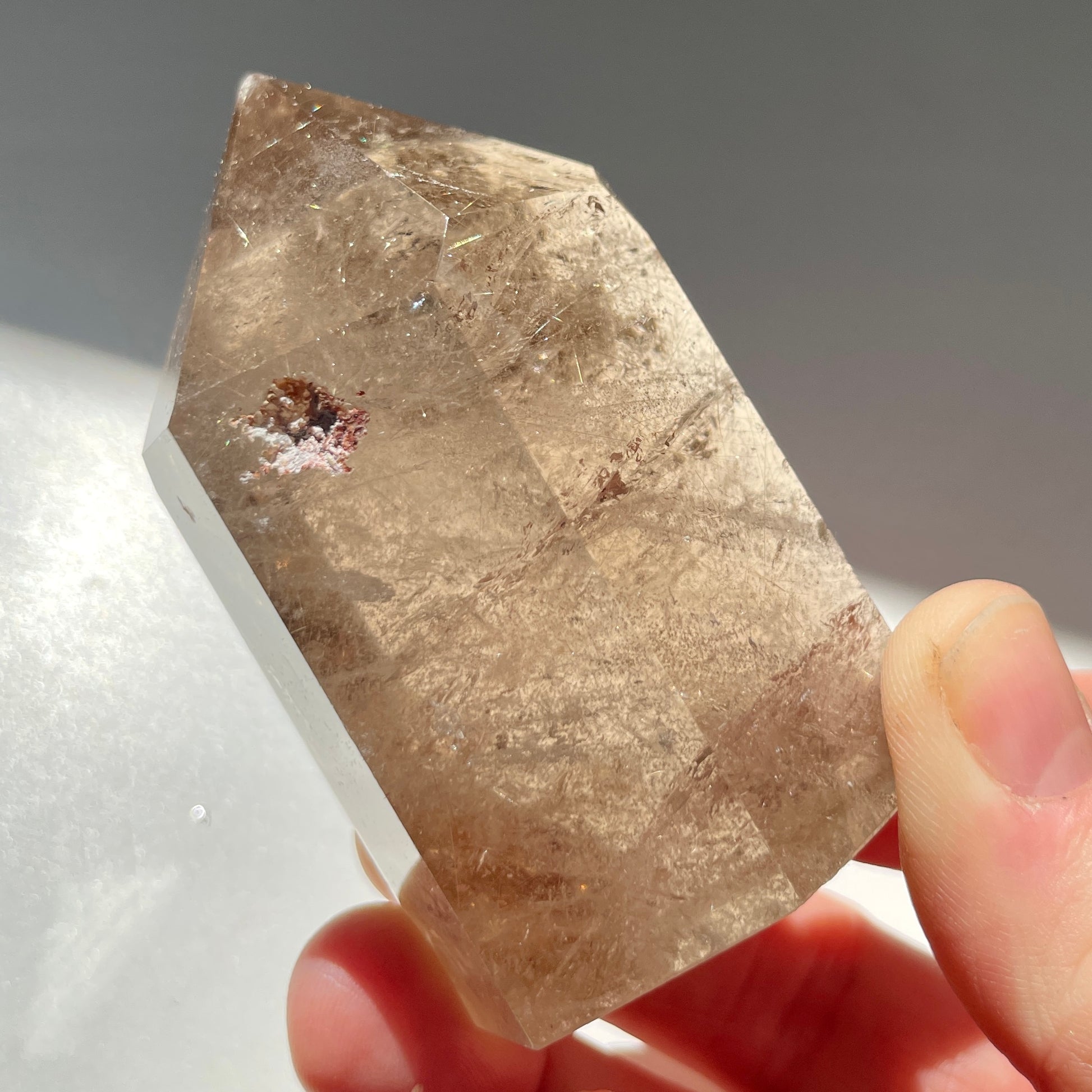 Rutile Smokey Quartz Tower