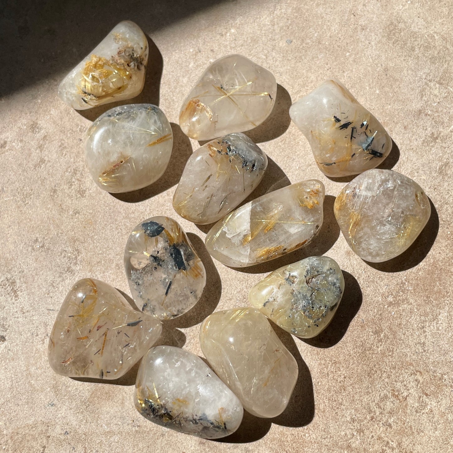 Golden Rutile tumble stone