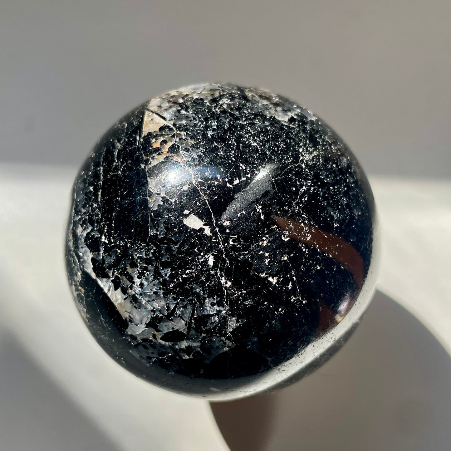 Black Tourmalinated Quartz Sphere 5CM