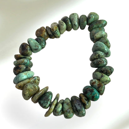 Turquoise Tumbled Chip Bracelet — Chunky
