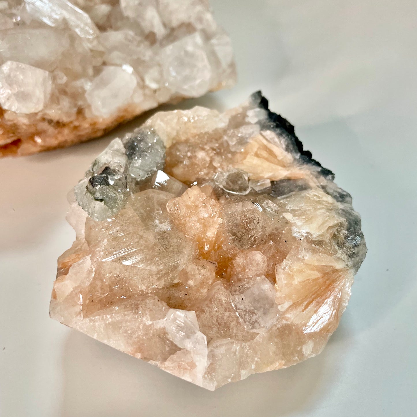 Apophyllite Stilbite and Chalcedony cluster