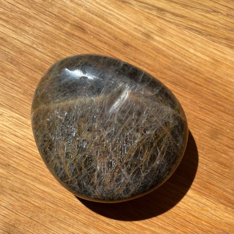 Black Moonstone palm stone