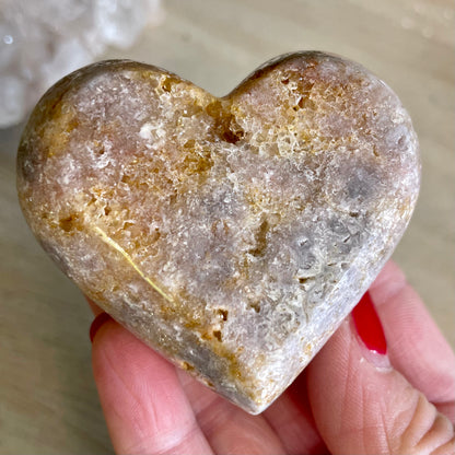 Pink Amethyst Druzy Heart