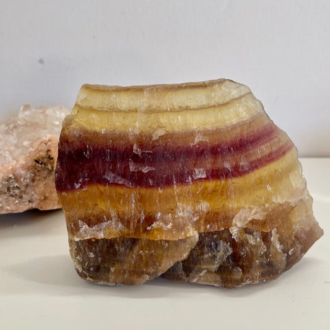 Fluorite standing raw slab