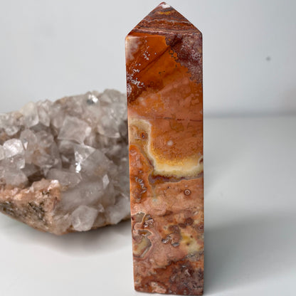 Pink crazy lace agate Tower - 14cm