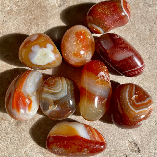 Fire Agate tumbles LG