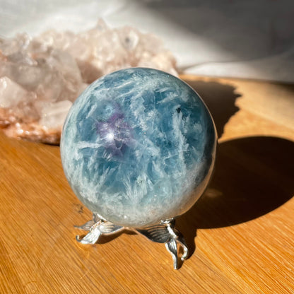Rainbow Fluorite Feather Sphere 6CM