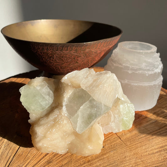 Apophyllite and Stilbite cluster