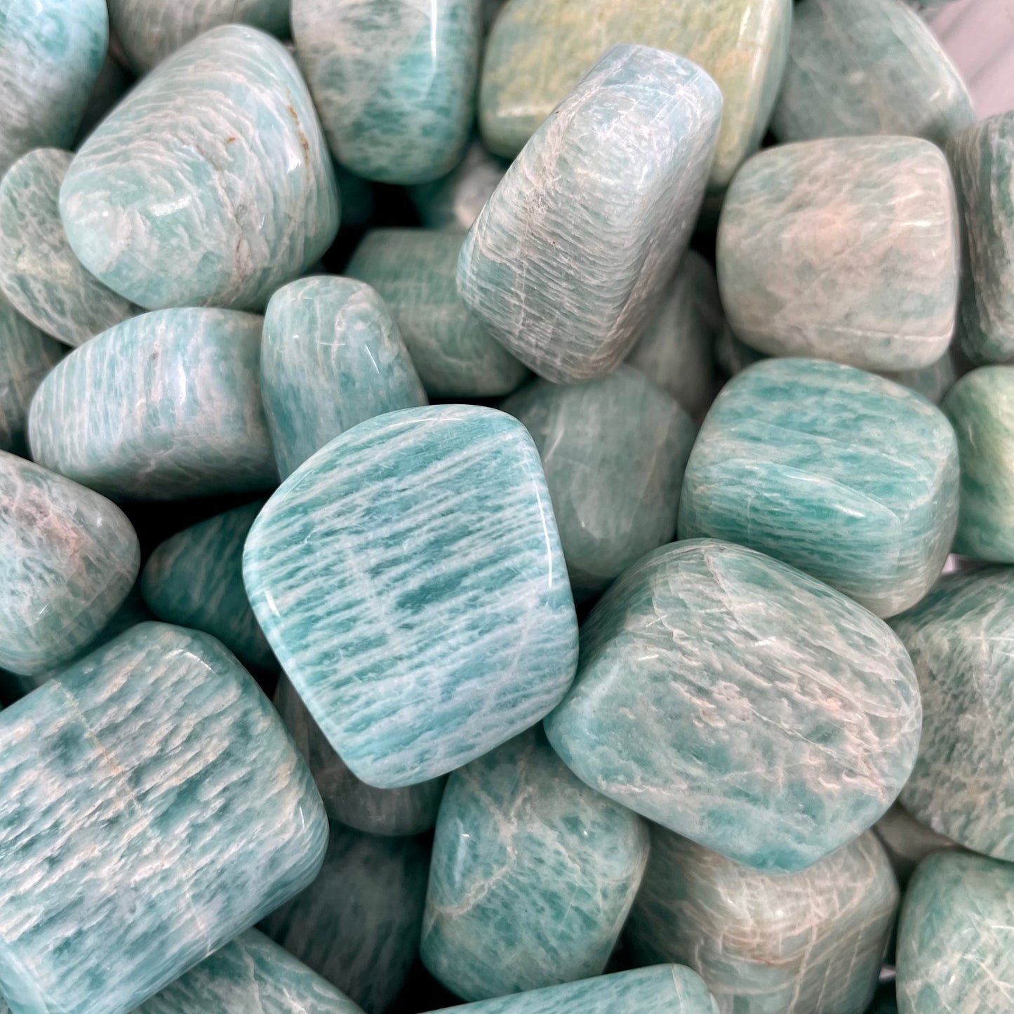 Amazonite tumbles A Grade