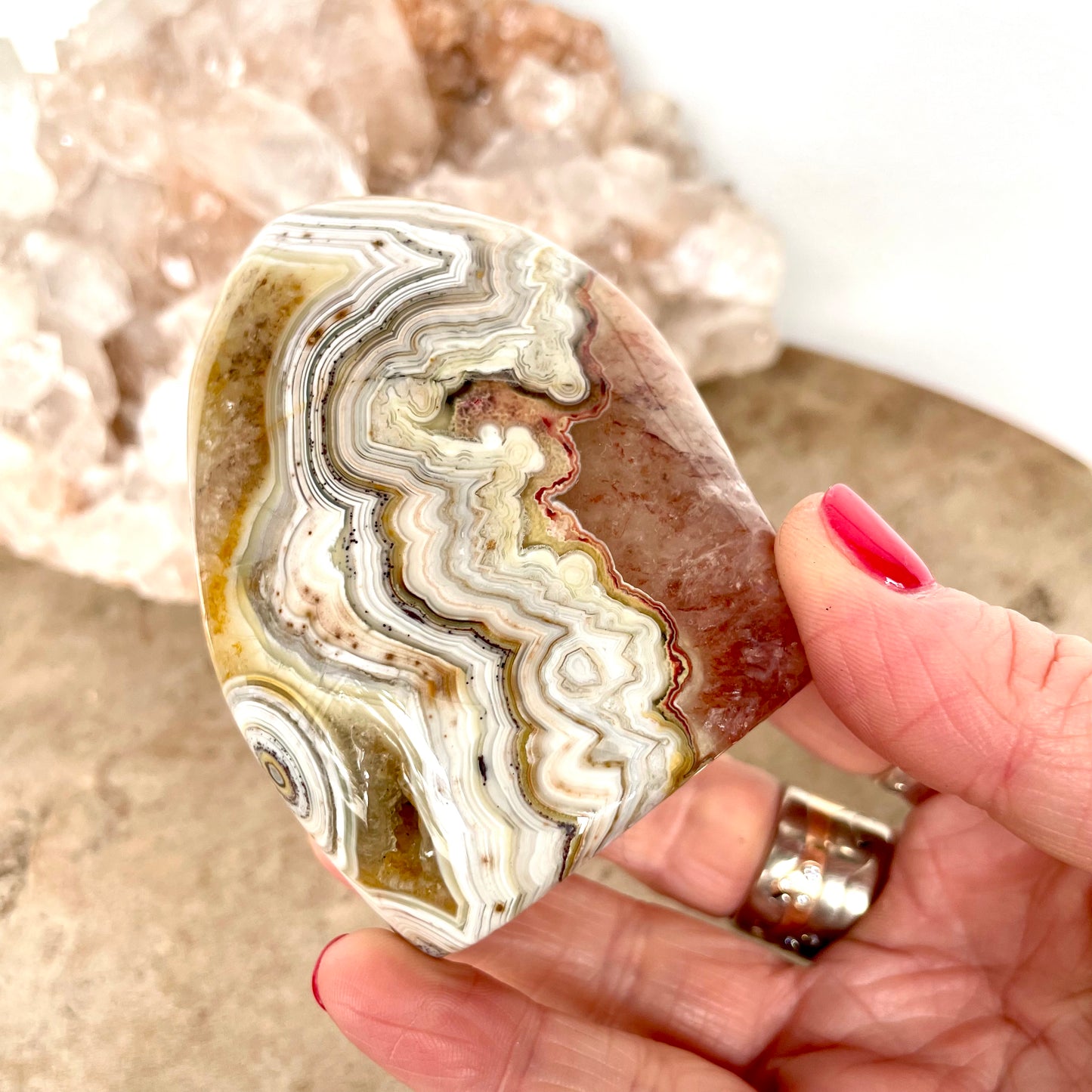 Crazy lace agate Freeform 7.5CM