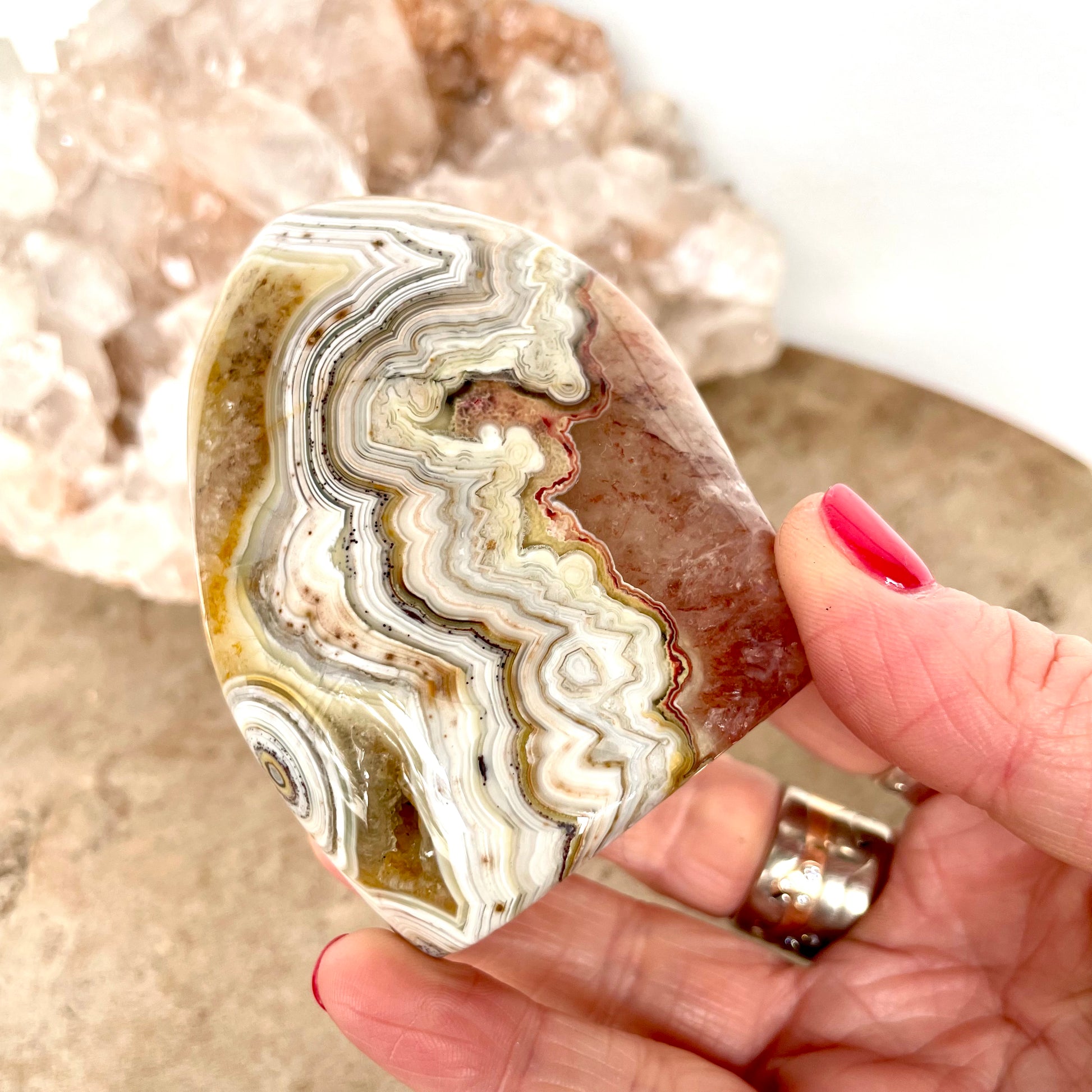 Crazy lace agate Freeform 7.5CM