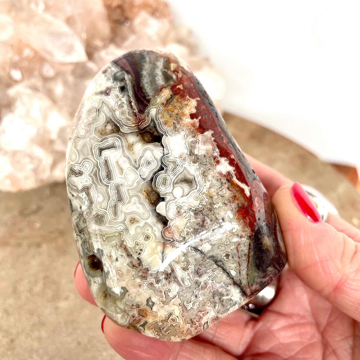 Crazy lace agate Freeform 7CM